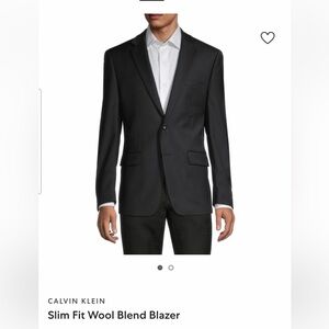 Calvin Klein 40S Wool Charcoal Gray Men's Blazer